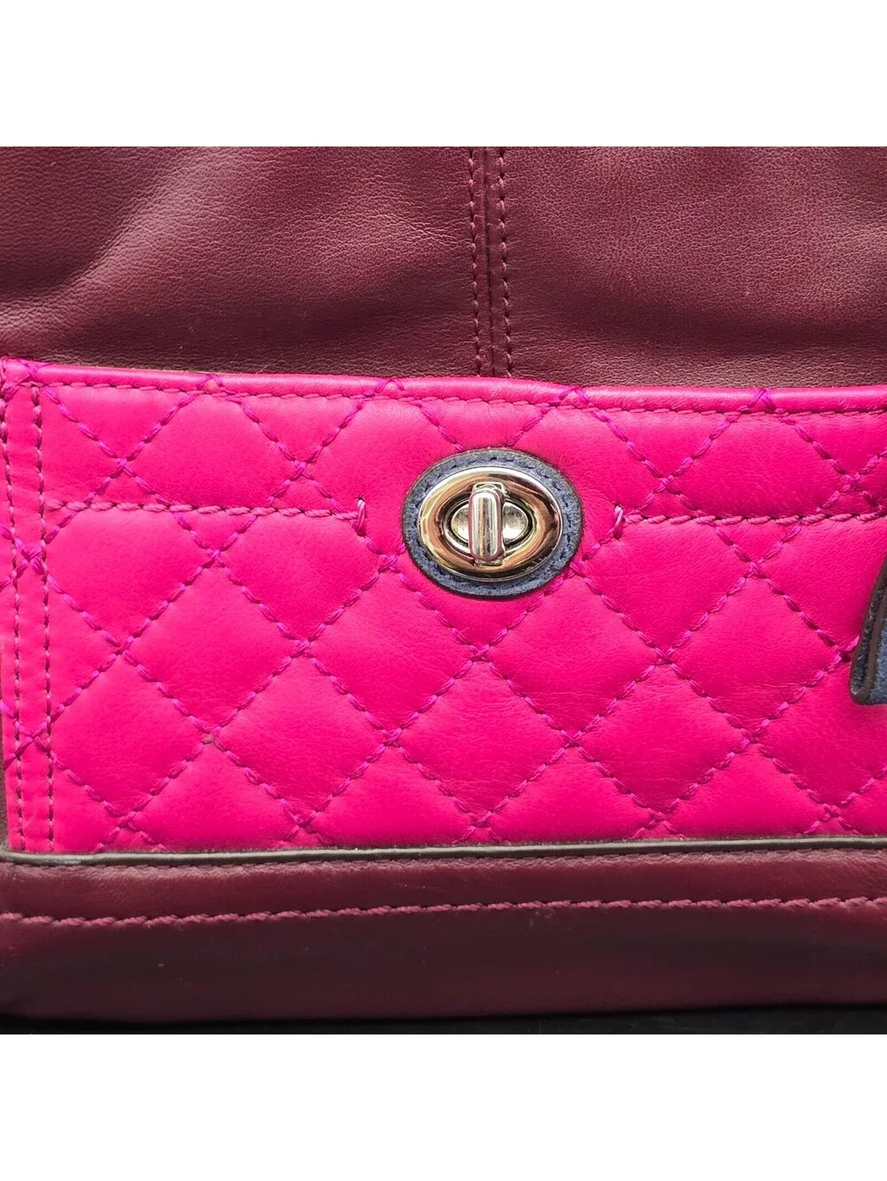 COACH Y2K Colorblock Mixed Media Mini Tote  Suede Quilted Leather
